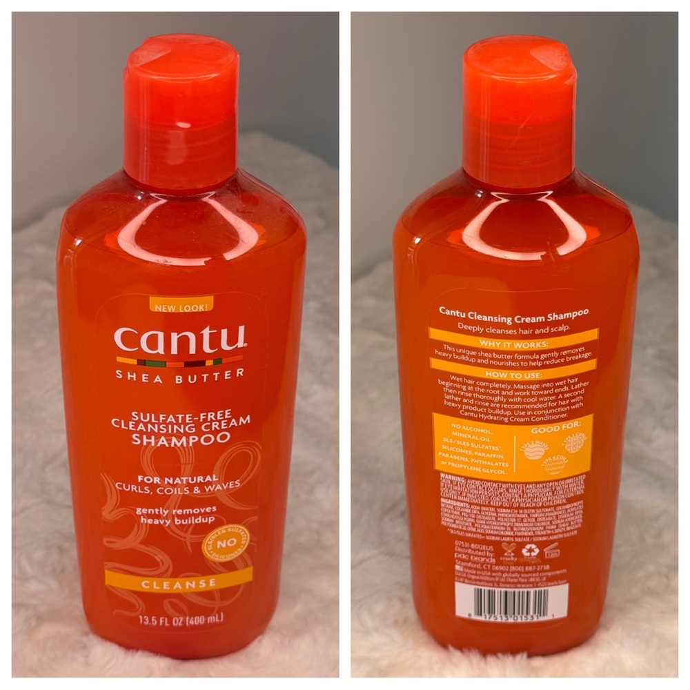 Cantu Shea Butter Sulfate-Free Cleansing Cream Shampoo, designed 4 curls 13.5 oz